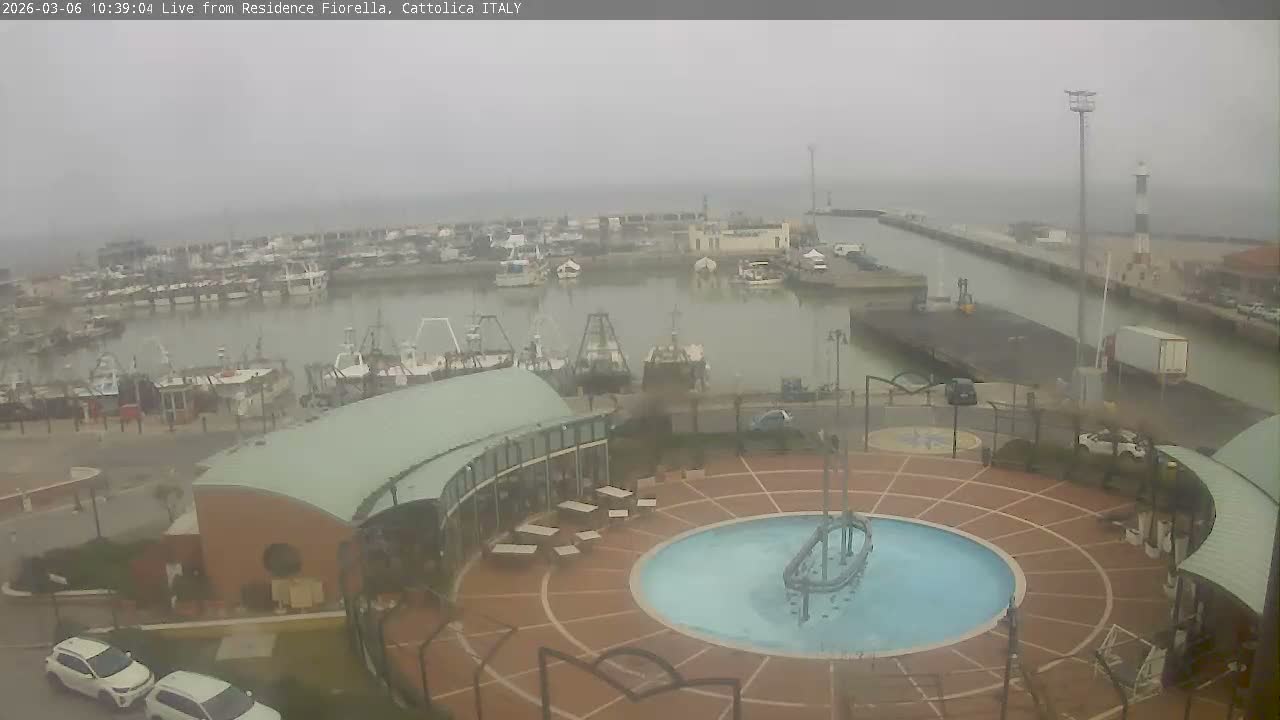Cattolica Piazza del Porto Square & Yatch Club Marina of Cattolica Live Cam - Rimini, Emilia-Romagna, Italy 