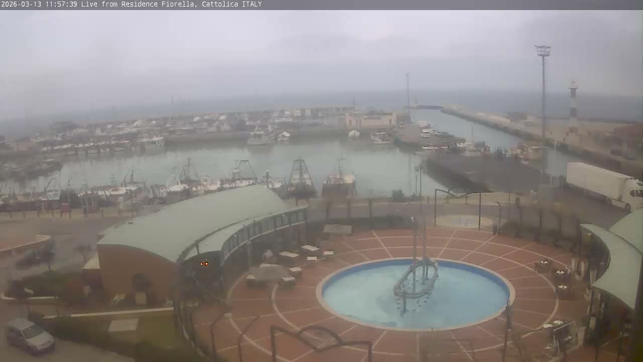 Cattolica Piazza del Porto Square & Yatch Club Marina of Cattolica Live Cam - Rimini, Emilia-Romagna, Italy 