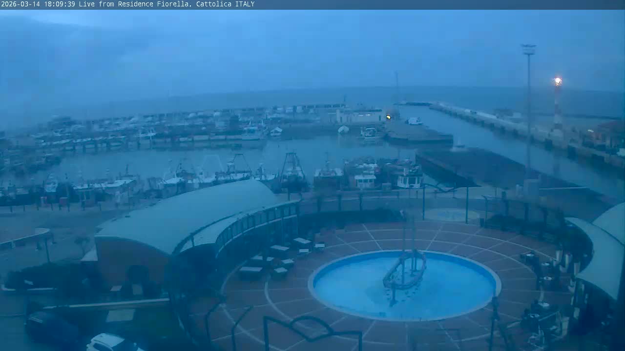 Cattolica Piazza del Porto Square & Yatch Club Marina of Cattolica Live Cam - Rimini, Emilia-Romagna, Italy 
