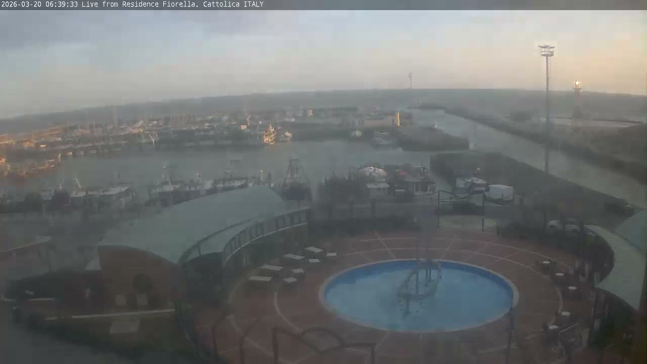 Cattolica Piazza del Porto Square & Yatch Club Marina of Cattolica Live Cam - Rimini, Emilia-Romagna, Italy 