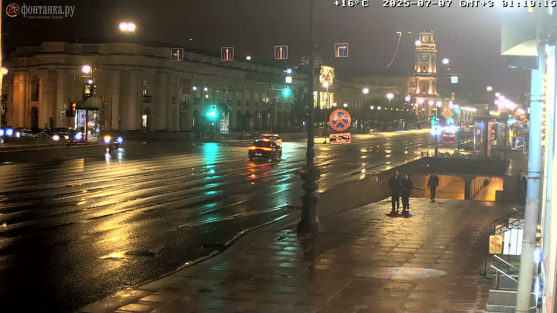 St. Petersburg, Nevskiy Avenue Live Cam - Dvortsovy, Tsentralny, Saint Petersburg, Northwestern (Severo-Zapadnyy), Russia
