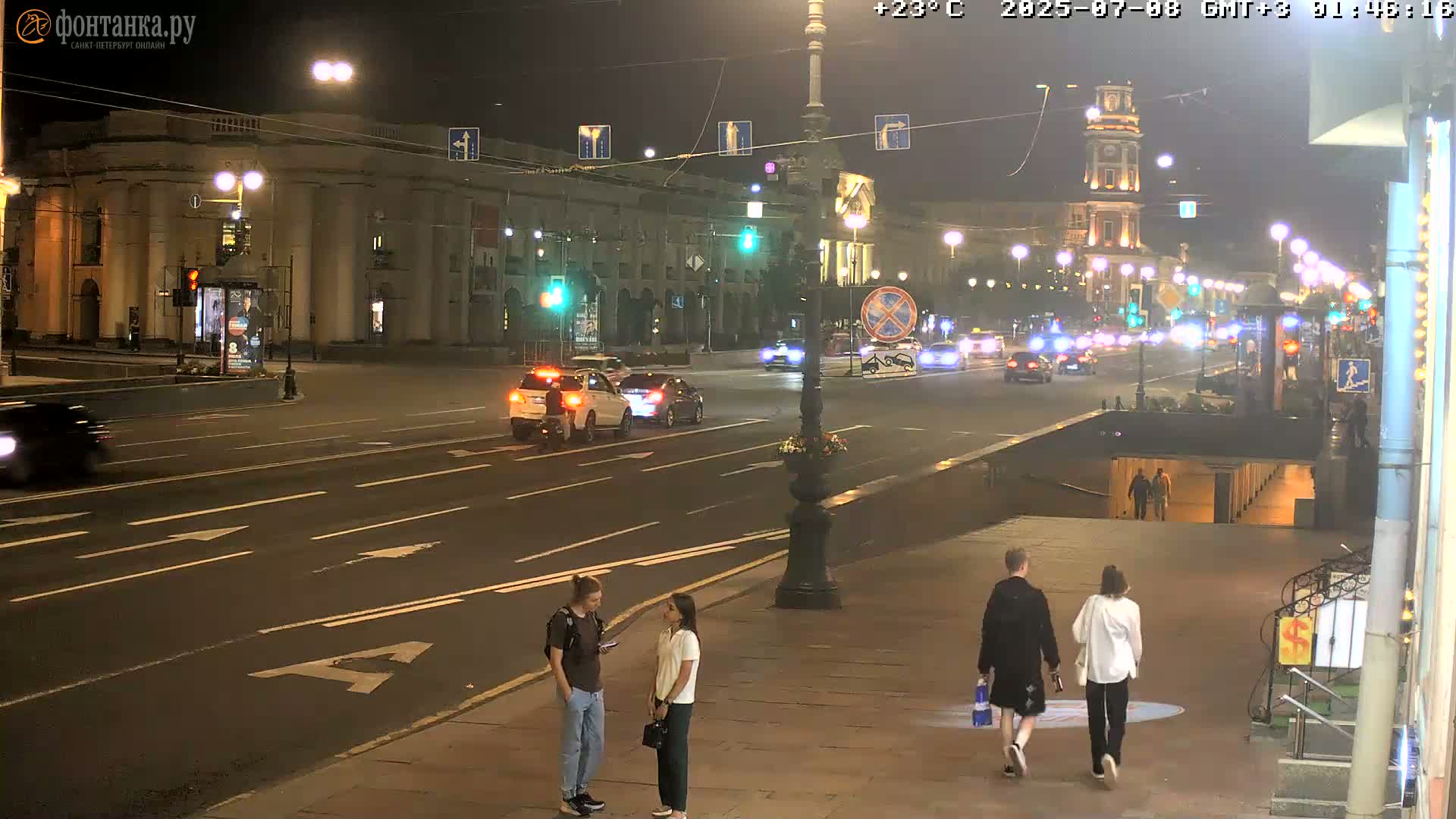 St. Petersburg, Nevskiy Avenue Live Cam - Dvortsovy, Tsentralny, Saint Petersburg, Northwestern (Severo-Zapadnyy), Russia