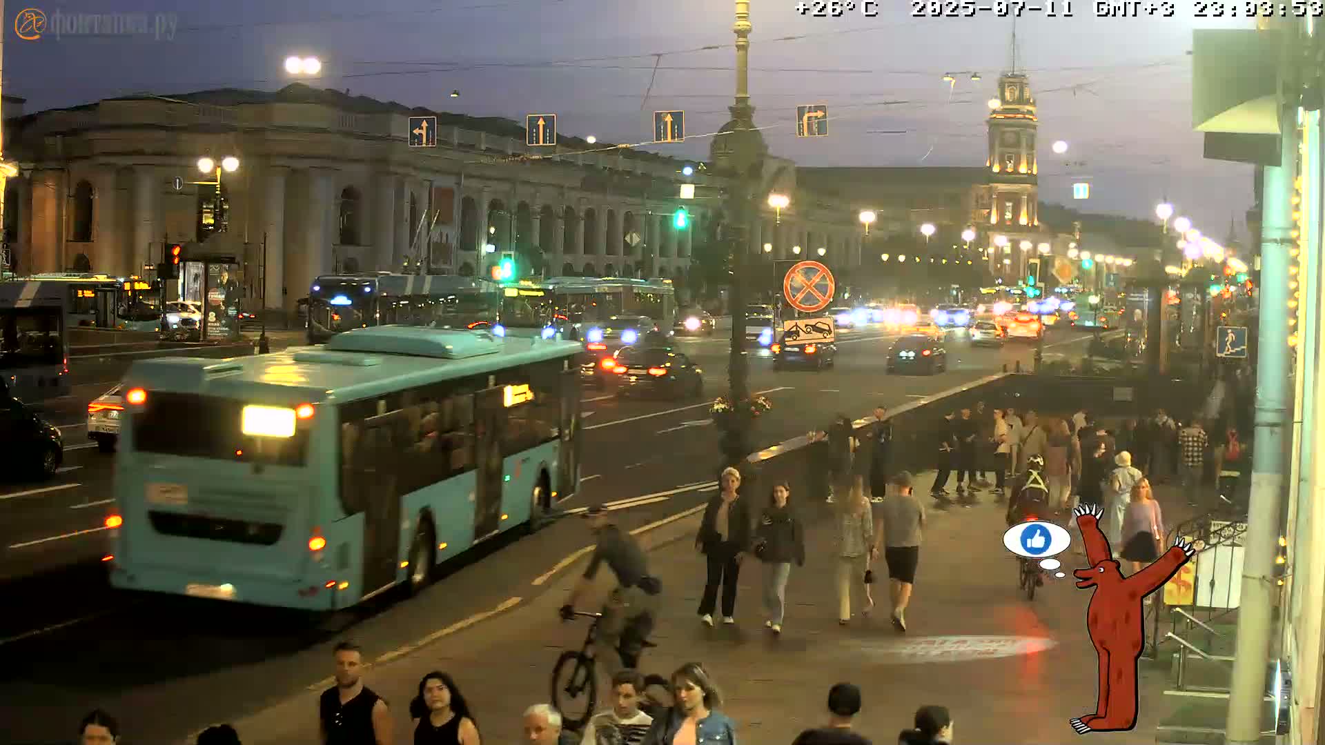 St. Petersburg, Nevskiy Avenue Live Cam - Dvortsovy, Tsentralny, Saint Petersburg, Northwestern (Severo-Zapadnyy), Russia