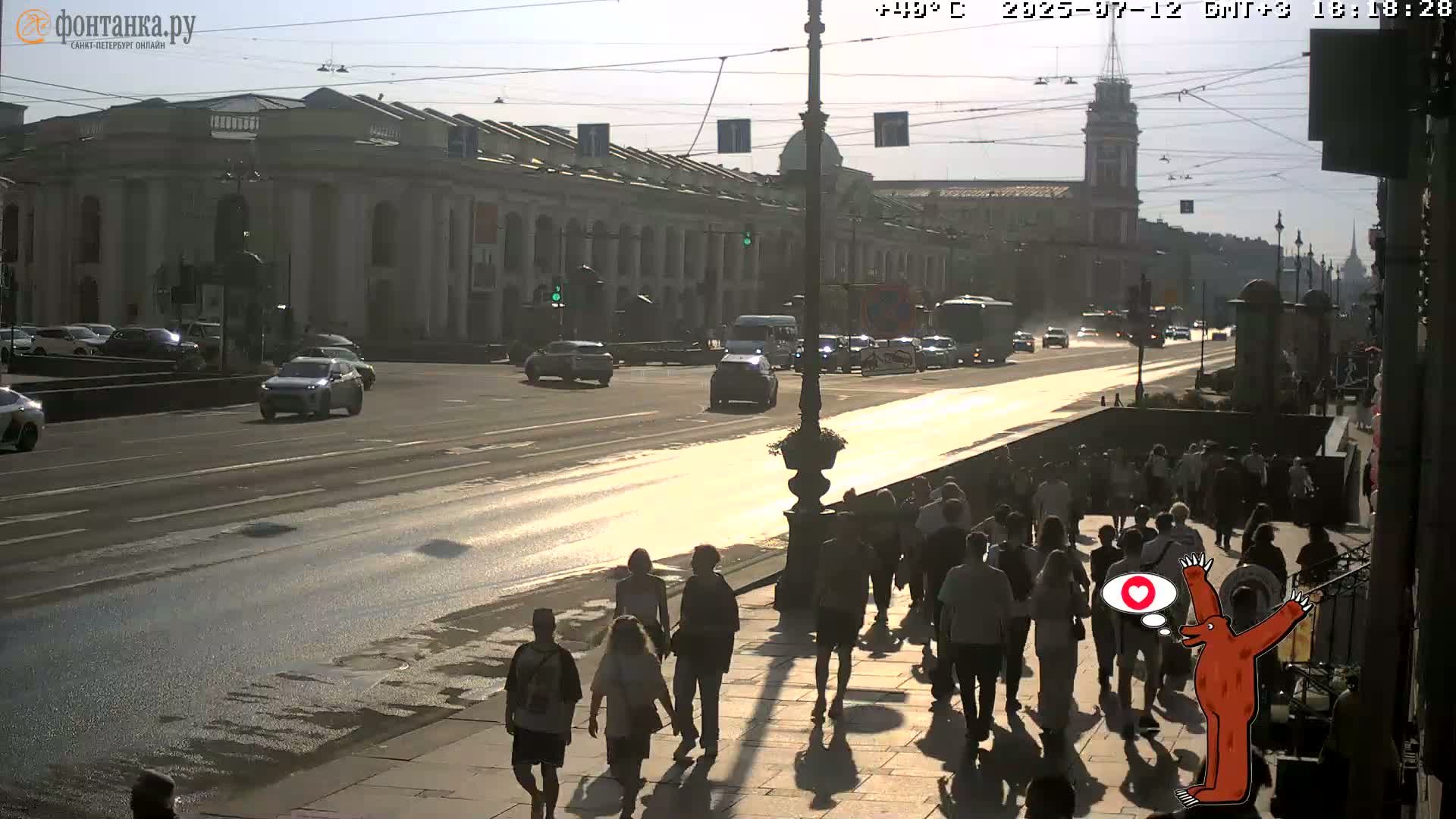 St. Petersburg, Nevskiy Avenue Live Cam - Dvortsovy, Tsentralny, Saint Petersburg, Northwestern (Severo-Zapadnyy), Russia