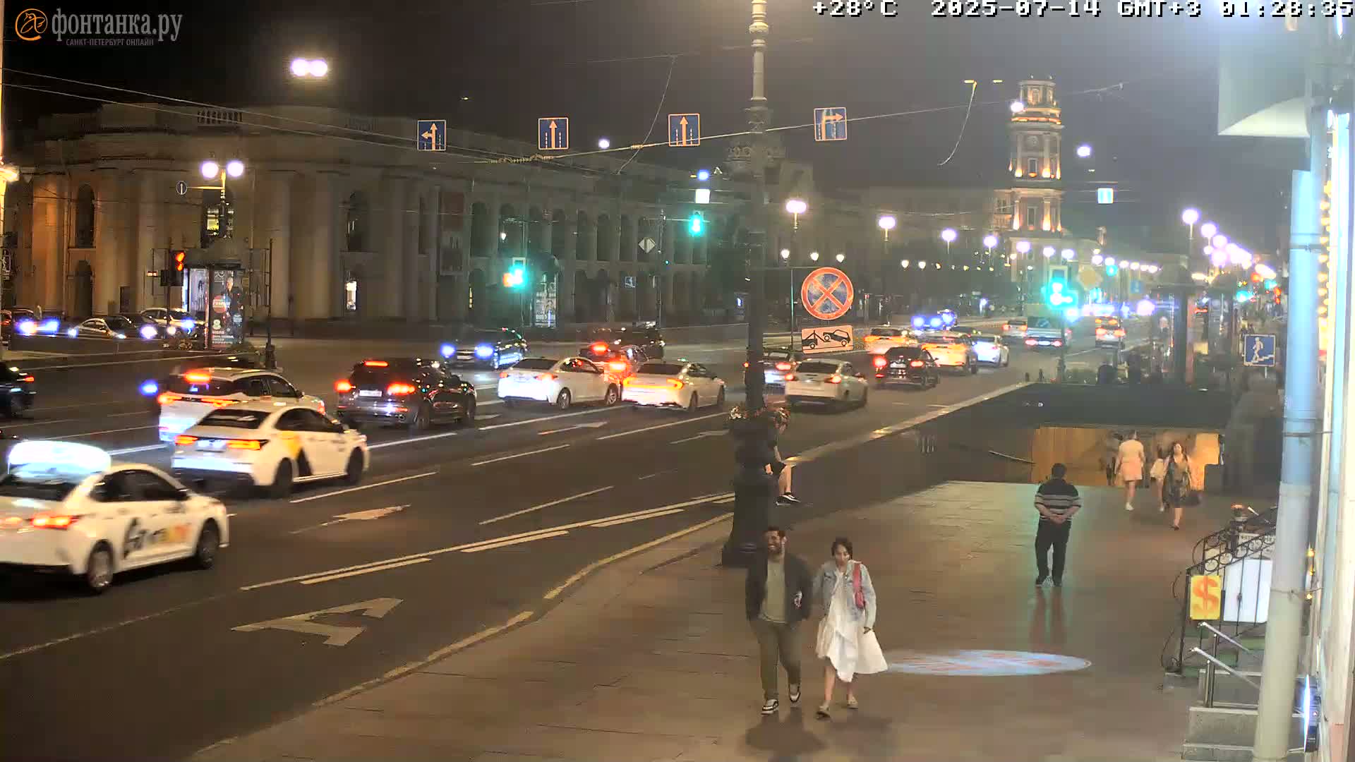 St. Petersburg, Nevskiy Avenue Live Cam - Dvortsovy, Tsentralny, Saint Petersburg, Northwestern (Severo-Zapadnyy), Russia