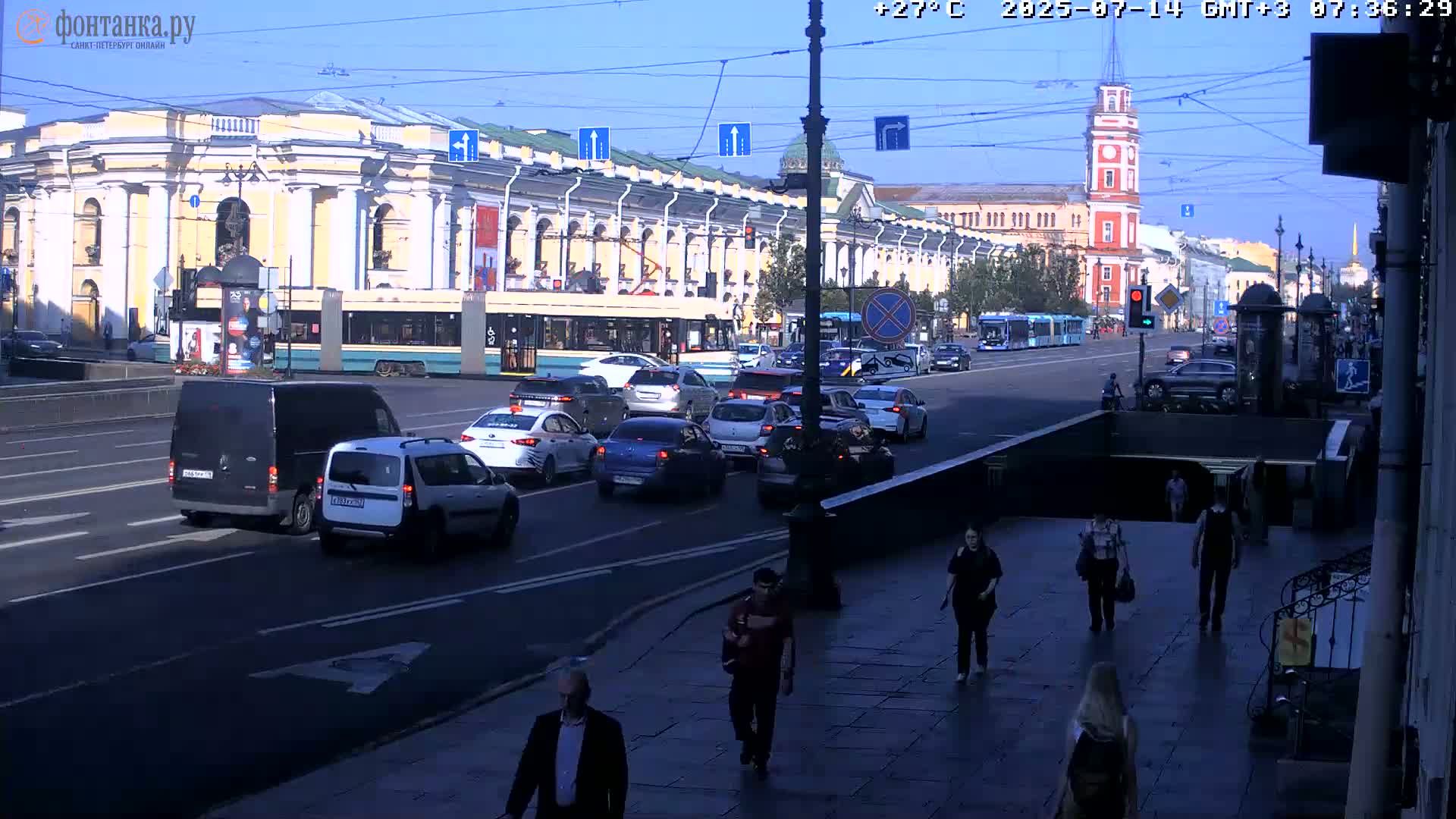 St. Petersburg, Nevskiy Avenue Live Cam - Dvortsovy, Tsentralny, Saint Petersburg, Northwestern (Severo-Zapadnyy), Russia