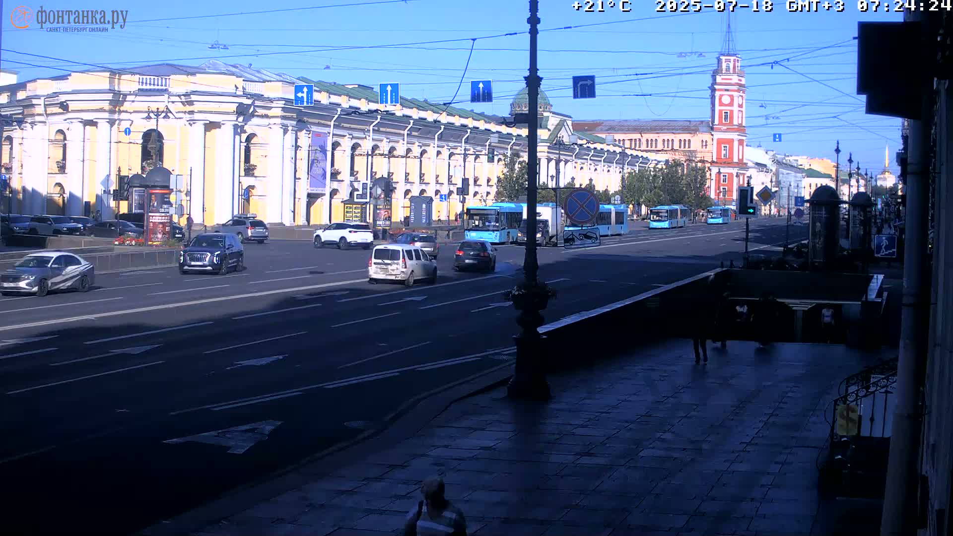 St. Petersburg, Nevskiy Avenue Live Cam - Dvortsovy, Tsentralny, Saint Petersburg, Northwestern (Severo-Zapadnyy), Russia