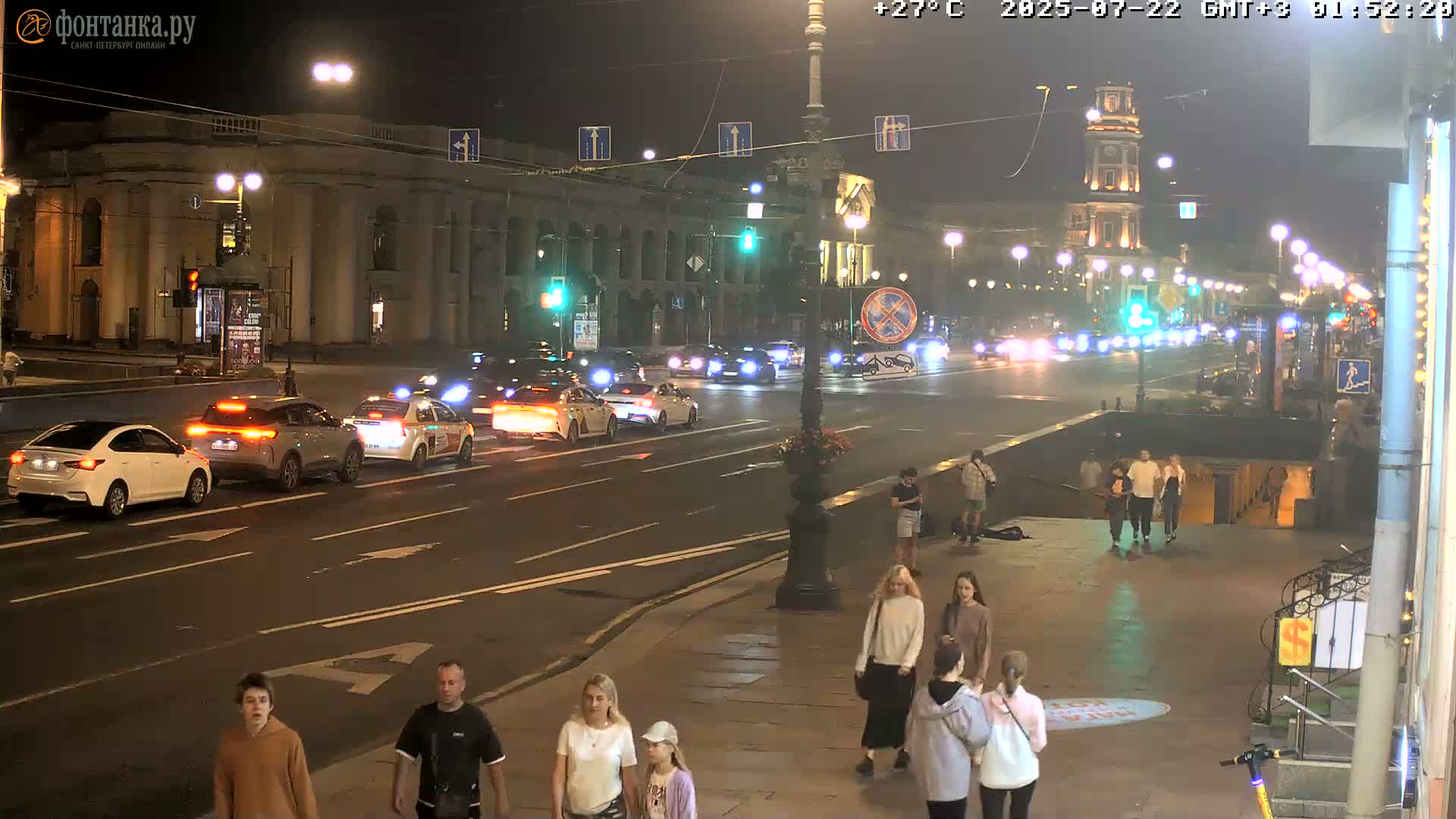 St. Petersburg, Nevskiy Avenue Live Cam - Dvortsovy, Tsentralny, Saint Petersburg, Northwestern (Severo-Zapadnyy), Russia
