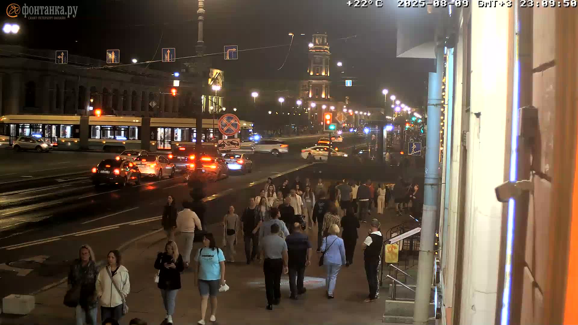 St. Petersburg, Nevskiy Avenue Live Cam - Dvortsovy, Tsentralny, Saint Petersburg, Northwestern (Severo-Zapadnyy), Russia