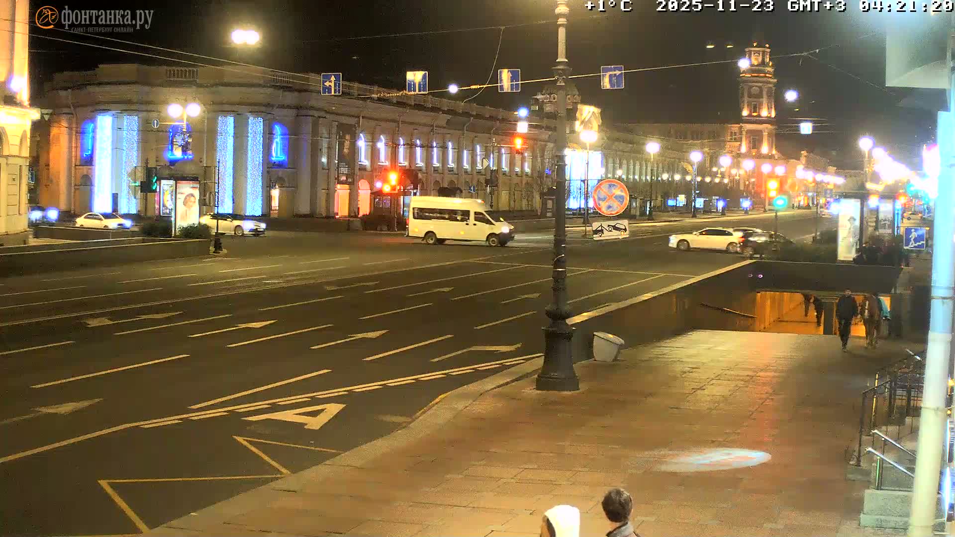 St. Petersburg, Nevskiy Avenue Live Cam - Dvortsovy, Tsentralny, Saint Petersburg, Northwestern (Severo-Zapadnyy), Russia
