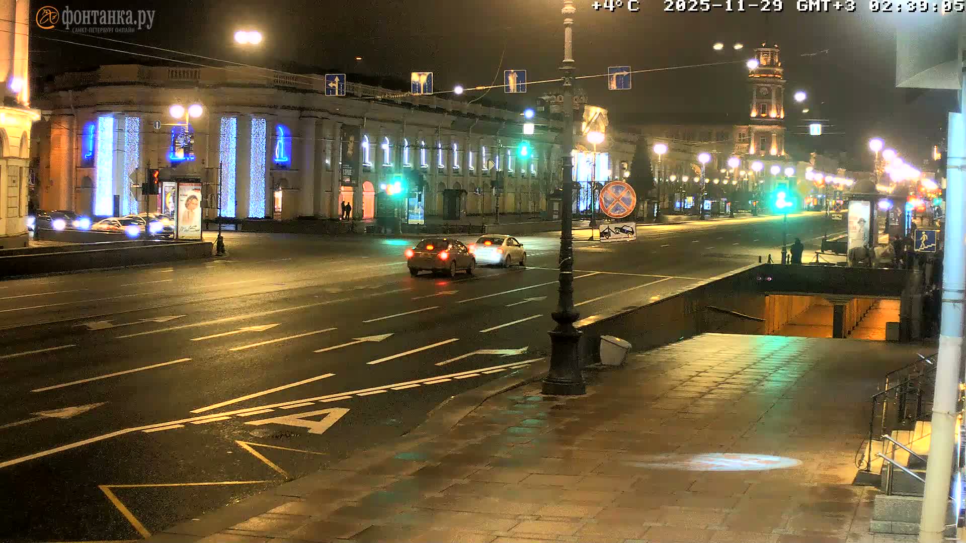 St. Petersburg, Nevskiy Avenue Live Cam - Dvortsovy, Tsentralny, Saint Petersburg, Northwestern (Severo-Zapadnyy), Russia