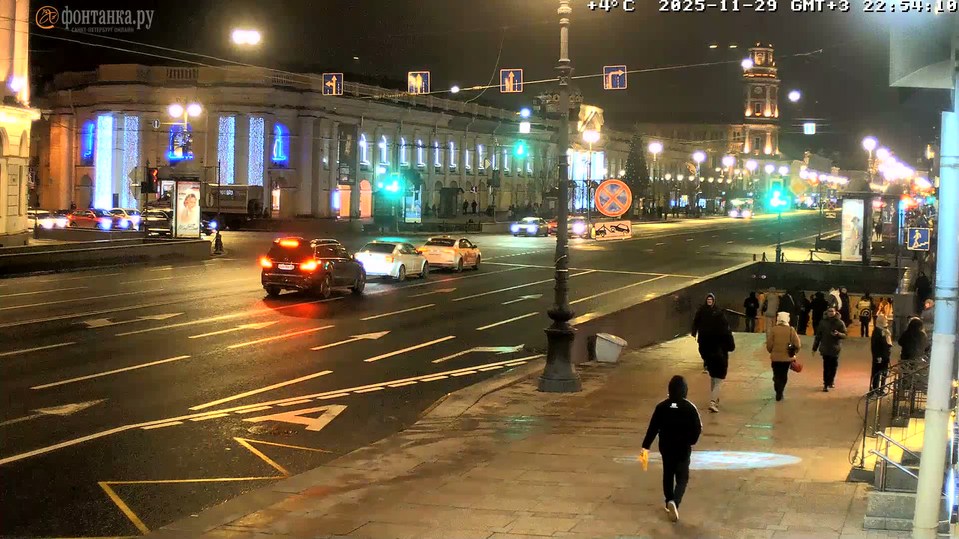 St. Petersburg, Nevskiy Avenue Live Cam - Dvortsovy, Tsentralny, Saint Petersburg, Northwestern (Severo-Zapadnyy), Russia