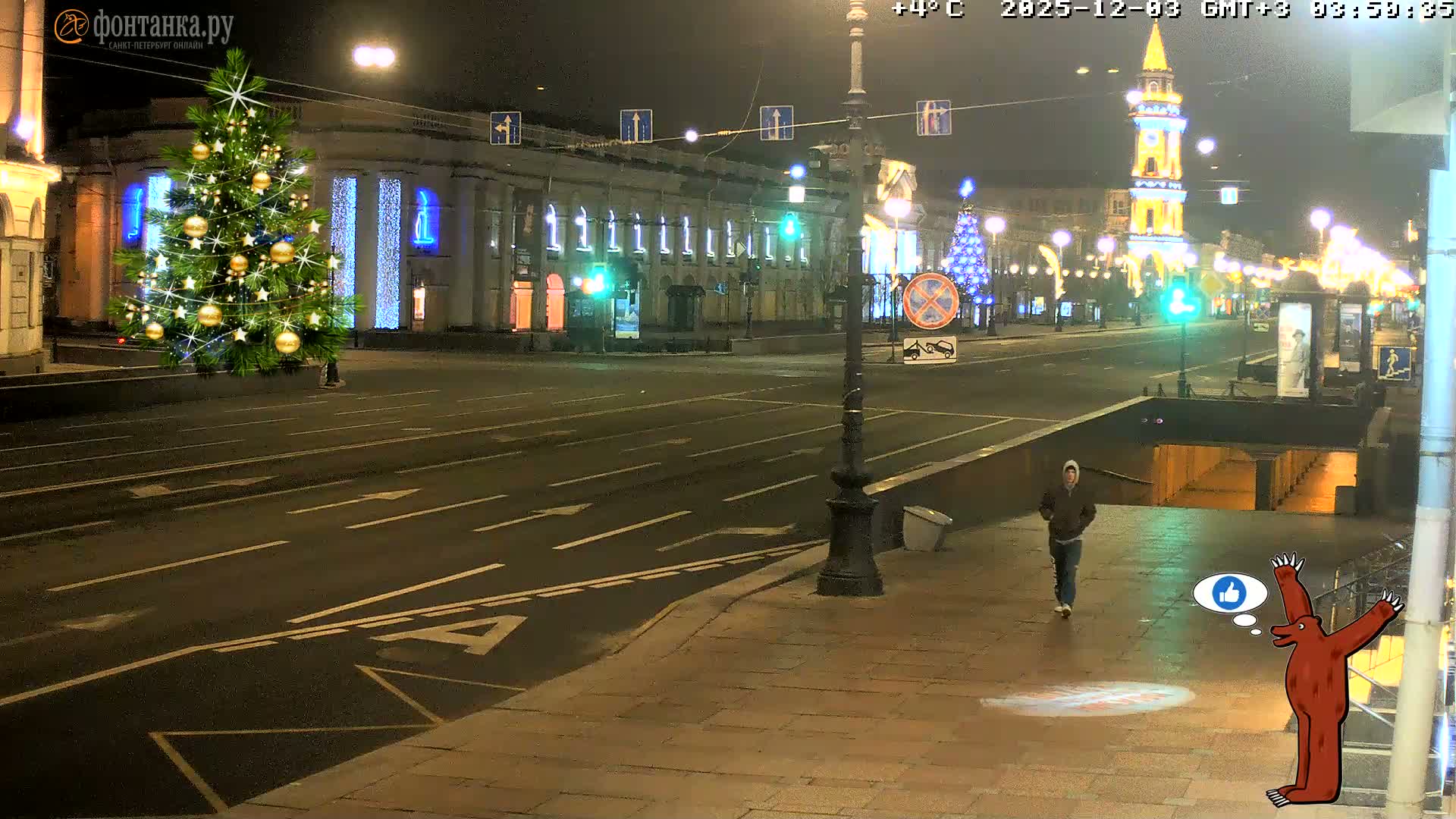 St. Petersburg, Nevskiy Avenue Live Cam - Dvortsovy, Tsentralny, Saint Petersburg, Northwestern (Severo-Zapadnyy), Russia