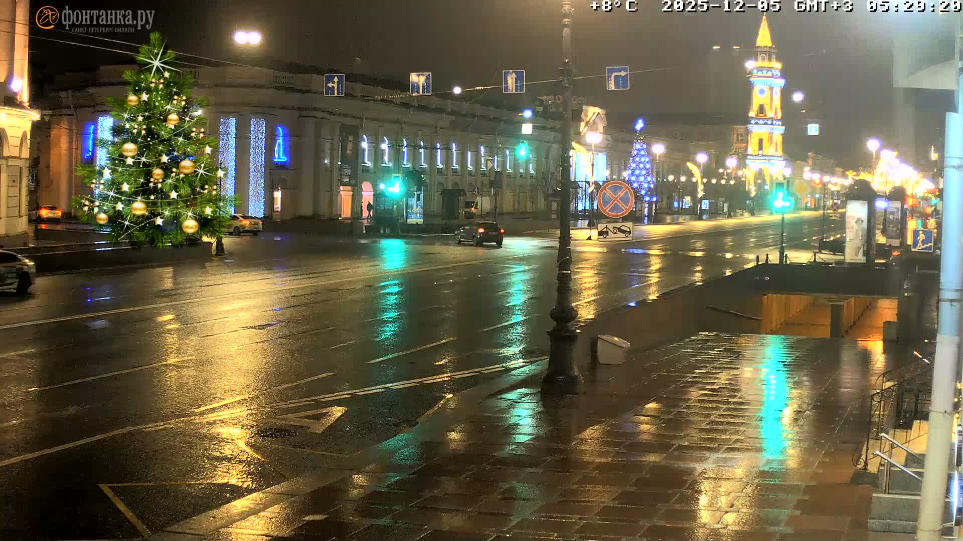St. Petersburg, Nevskiy Avenue Live Cam - Dvortsovy, Tsentralny, Saint Petersburg, Northwestern (Severo-Zapadnyy), Russia