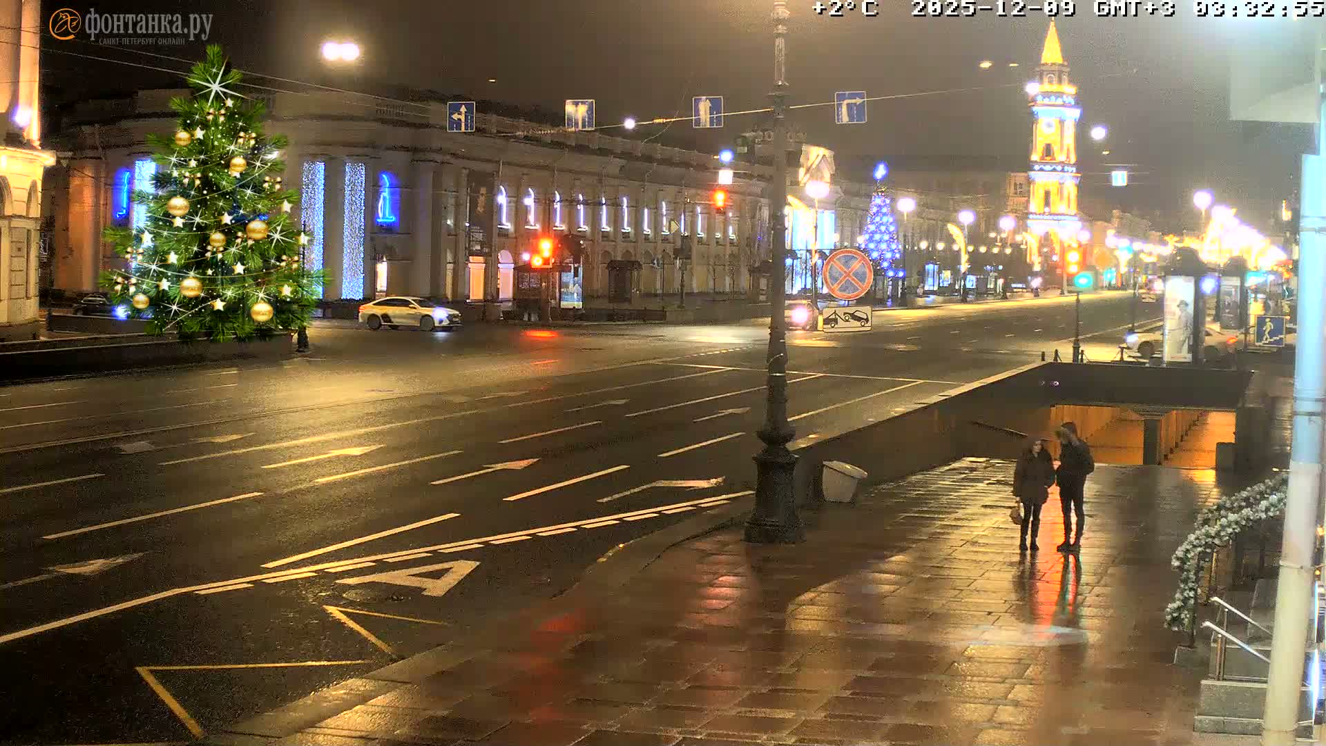 St. Petersburg, Nevskiy Avenue Live Cam - Dvortsovy, Tsentralny, Saint Petersburg, Northwestern (Severo-Zapadnyy), Russia
