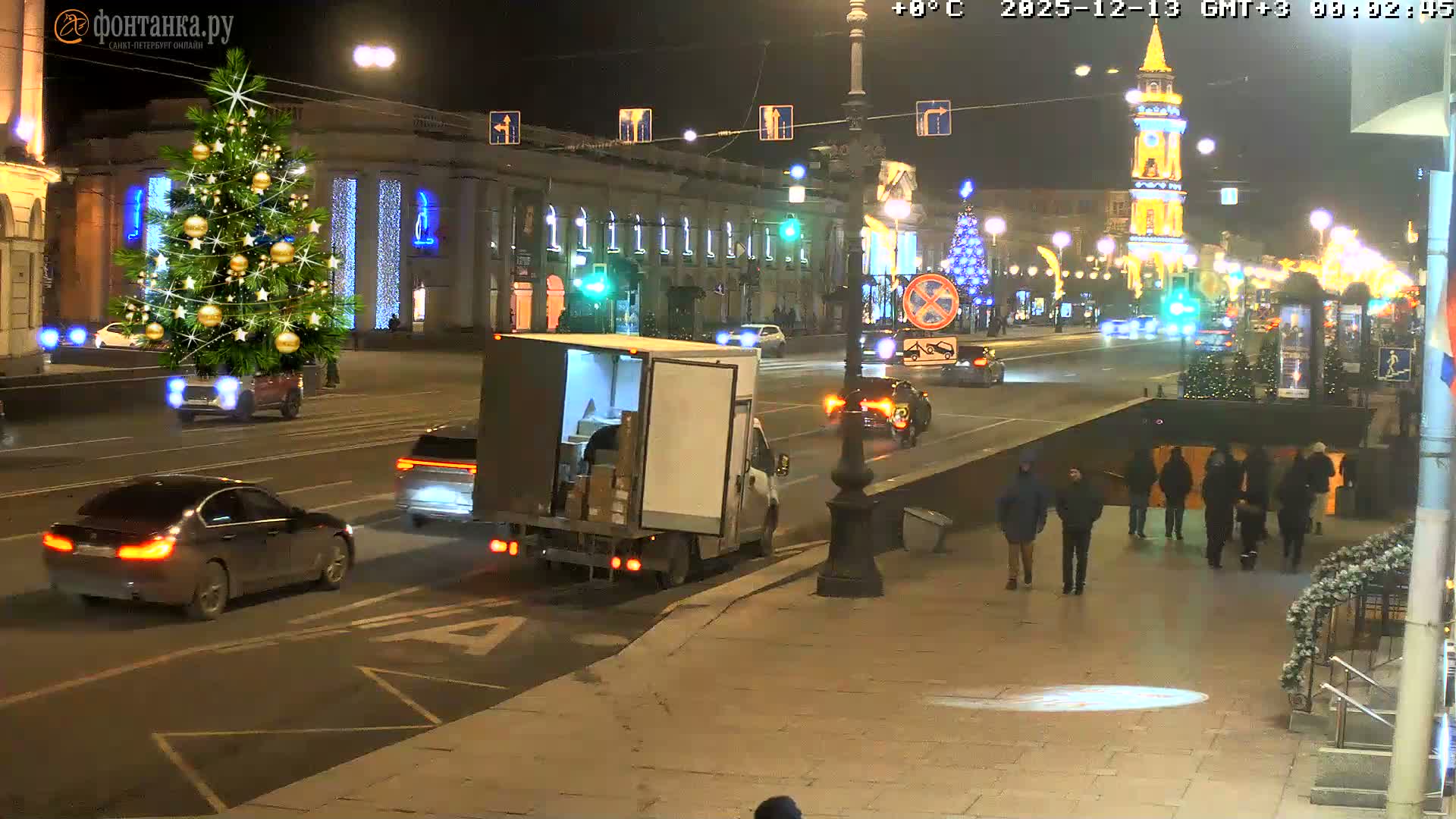 St. Petersburg, Nevskiy Avenue Live Cam - Dvortsovy, Tsentralny, Saint Petersburg, Northwestern (Severo-Zapadnyy), Russia