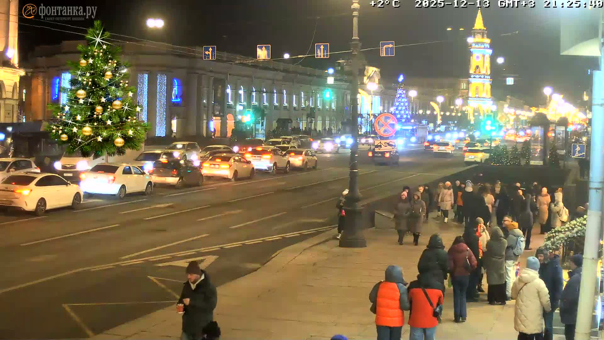 St. Petersburg, Nevskiy Avenue Live Cam - Dvortsovy, Tsentralny, Saint Petersburg, Northwestern (Severo-Zapadnyy), Russia