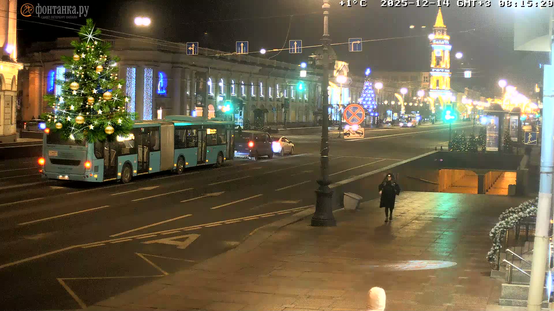 St. Petersburg, Nevskiy Avenue Live Cam - Dvortsovy, Tsentralny, Saint Petersburg, Northwestern (Severo-Zapadnyy), Russia
