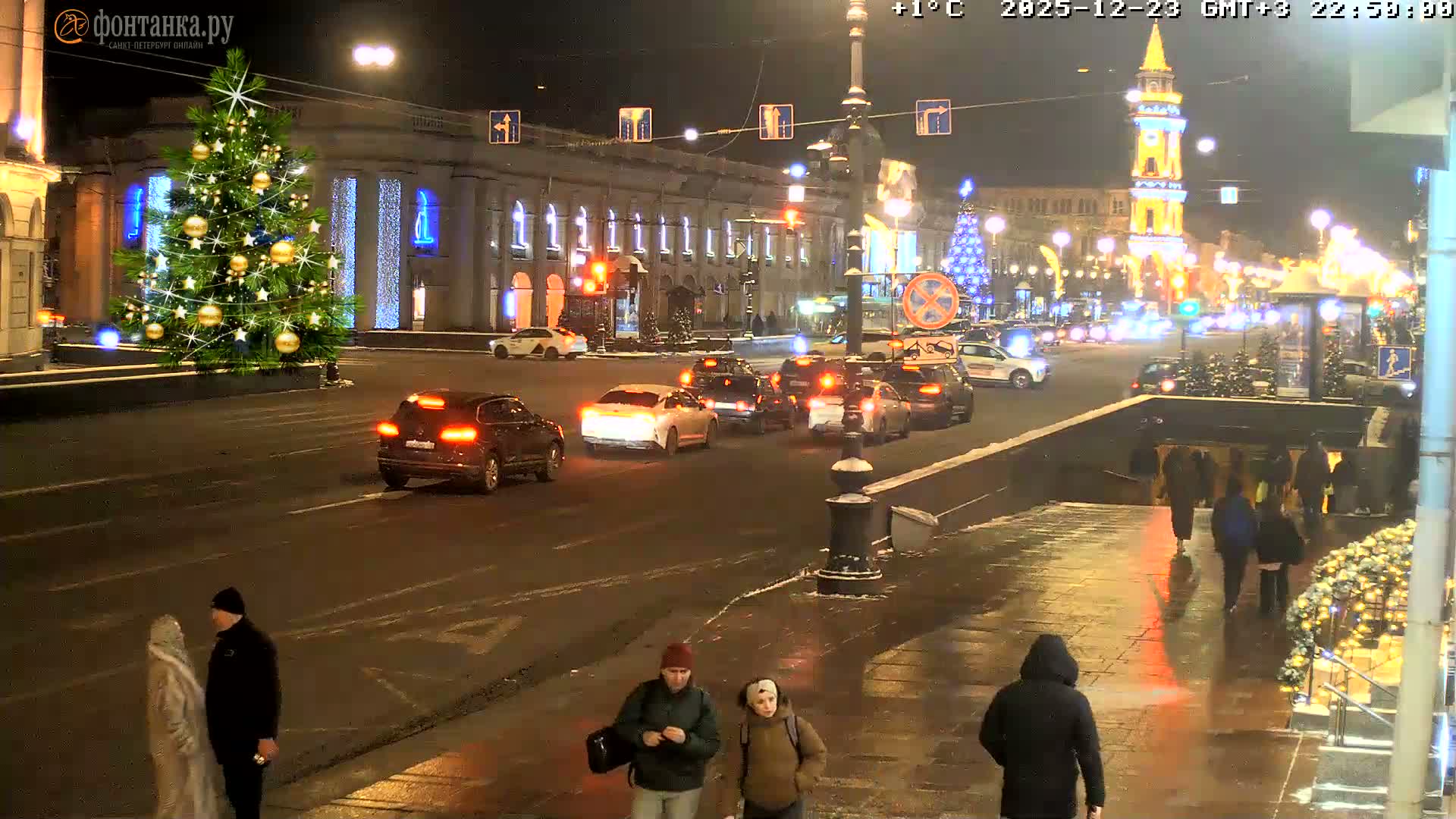 St. Petersburg, Nevskiy Avenue Live Cam - Dvortsovy, Tsentralny, Saint Petersburg, Northwestern (Severo-Zapadnyy), Russia