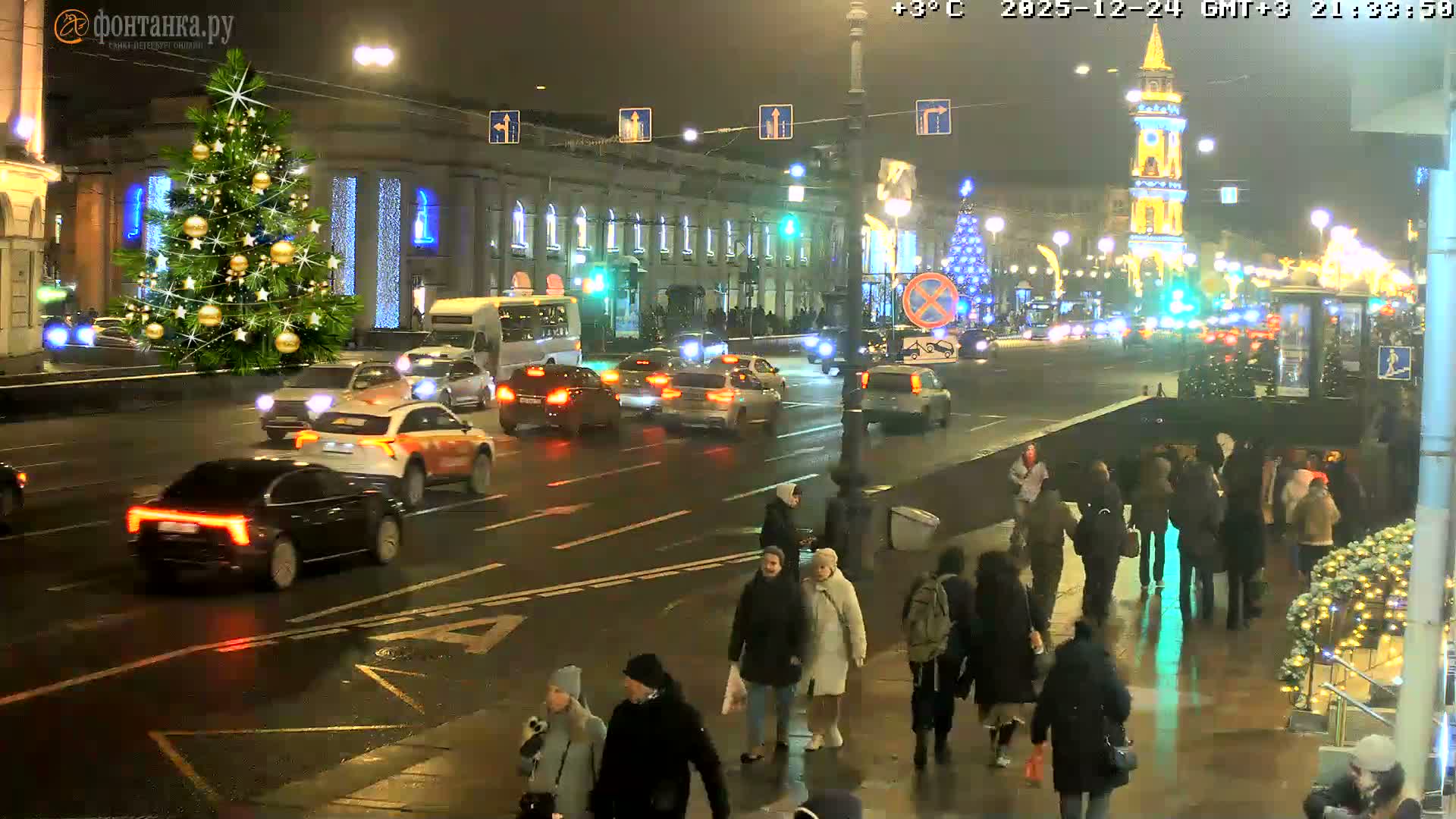 St. Petersburg, Nevskiy Avenue Live Cam - Dvortsovy, Tsentralny, Saint Petersburg, Northwestern (Severo-Zapadnyy), Russia