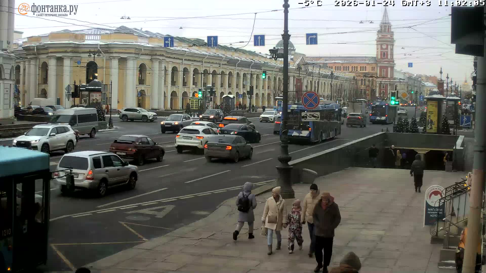 St. Petersburg, Nevskiy Avenue Live Cam - Dvortsovy, Tsentralny, Saint Petersburg, Northwestern (Severo-Zapadnyy), Russia
