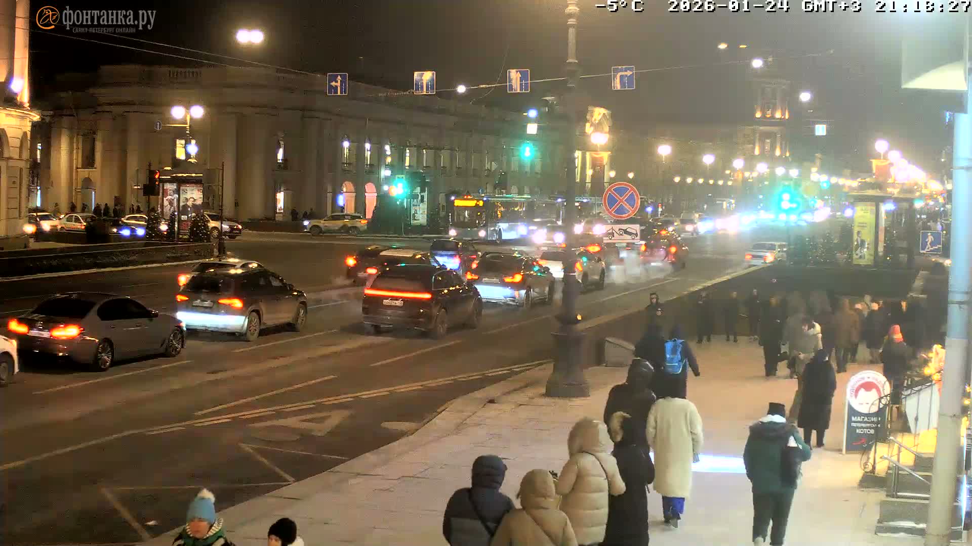 St. Petersburg, Nevskiy Avenue Live Cam - Dvortsovy, Tsentralny, Saint Petersburg, Northwestern (Severo-Zapadnyy), Russia