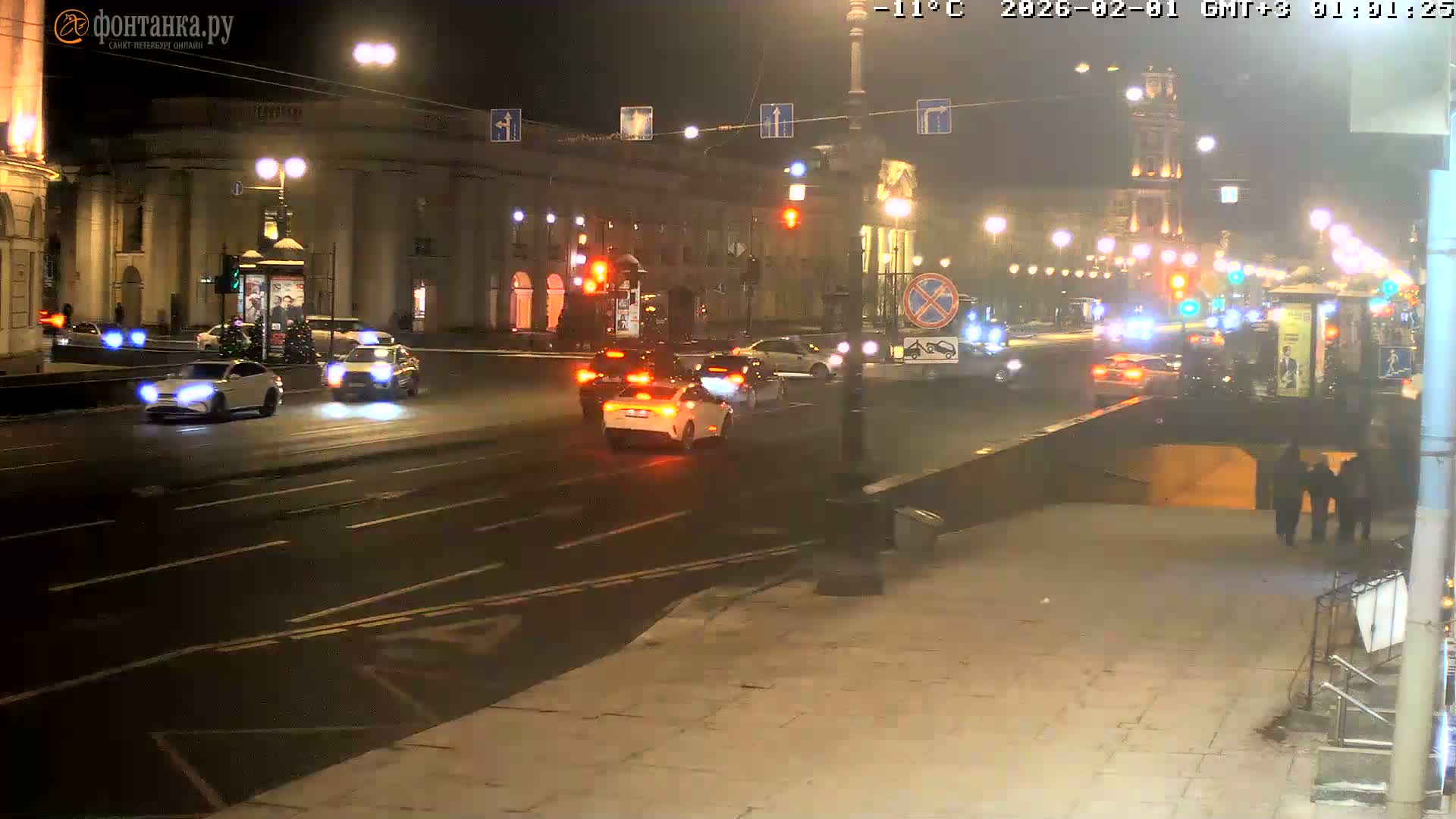 St. Petersburg, Nevskiy Avenue Live Cam - Dvortsovy, Tsentralny, Saint Petersburg, Northwestern (Severo-Zapadnyy), Russia