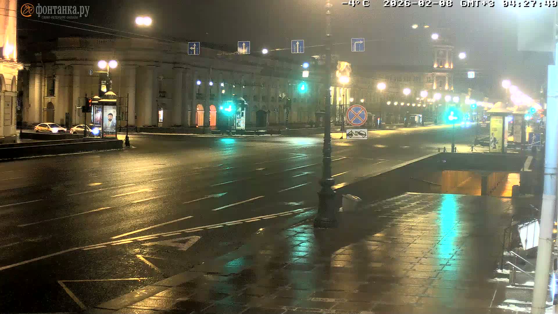 St. Petersburg, Nevskiy Avenue Live Cam - Dvortsovy, Tsentralny, Saint Petersburg, Northwestern (Severo-Zapadnyy), Russia