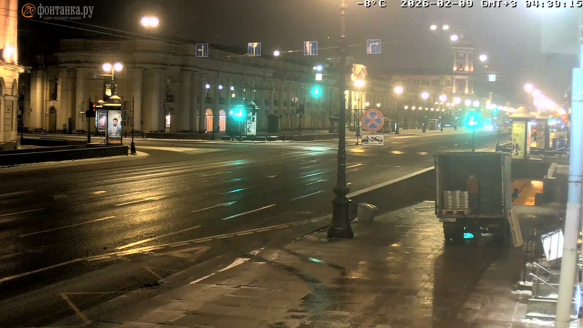 St. Petersburg, Nevskiy Avenue Live Cam - Dvortsovy, Tsentralny, Saint Petersburg, Northwestern (Severo-Zapadnyy), Russia