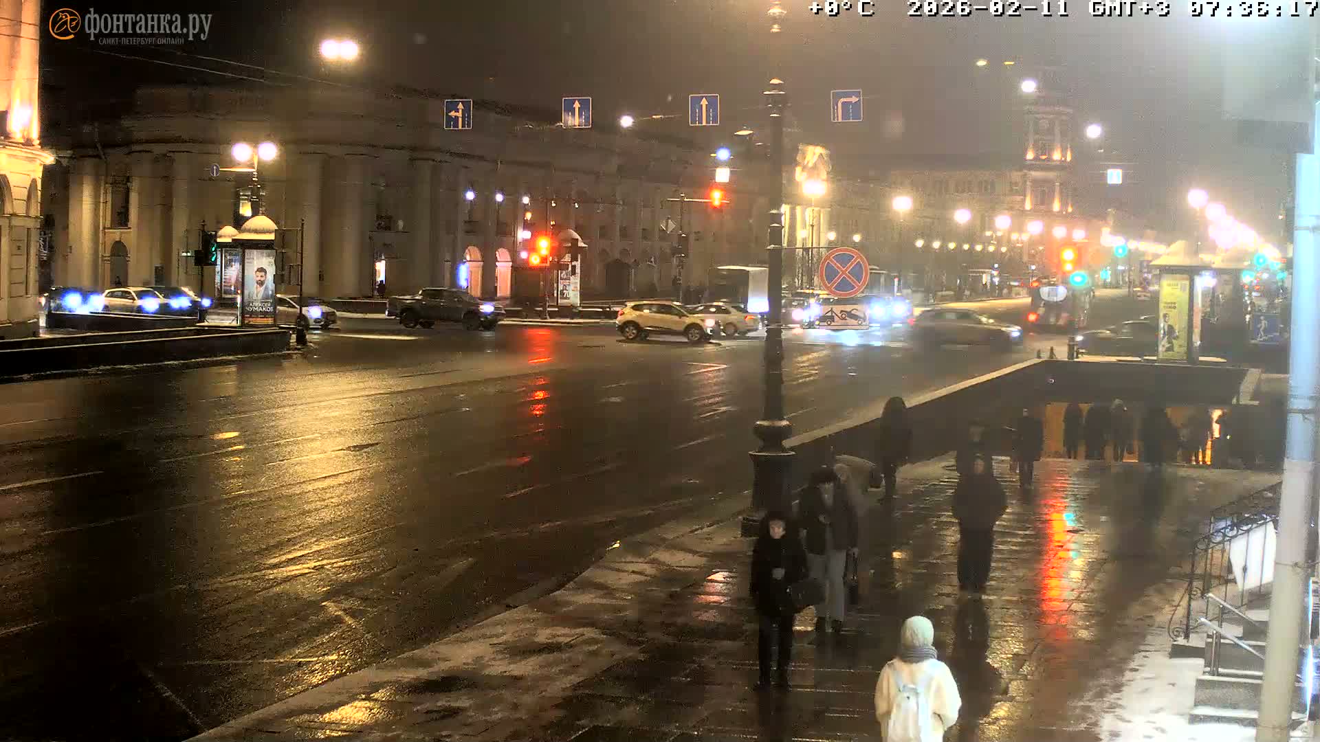 St. Petersburg, Nevskiy Avenue Live Cam - Dvortsovy, Tsentralny, Saint Petersburg, Northwestern (Severo-Zapadnyy), Russia