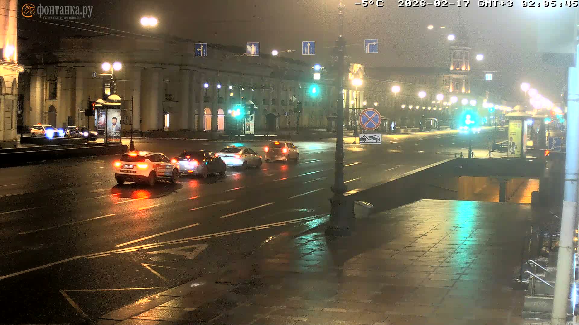 St. Petersburg, Nevskiy Avenue Live Cam - Dvortsovy, Tsentralny, Saint Petersburg, Northwestern (Severo-Zapadnyy), Russia