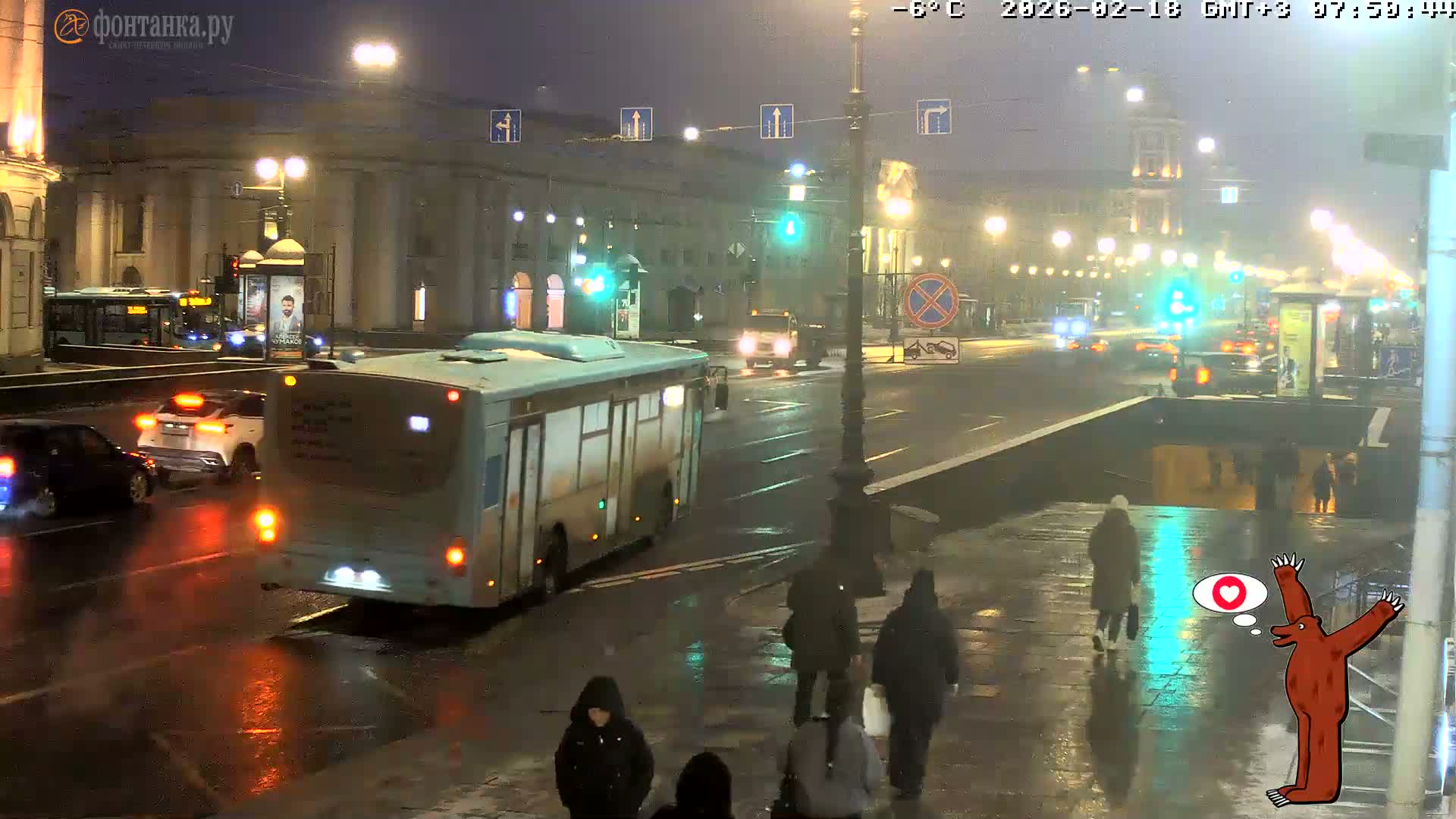 St. Petersburg, Nevskiy Avenue Live Cam - Dvortsovy, Tsentralny, Saint Petersburg, Northwestern (Severo-Zapadnyy), Russia