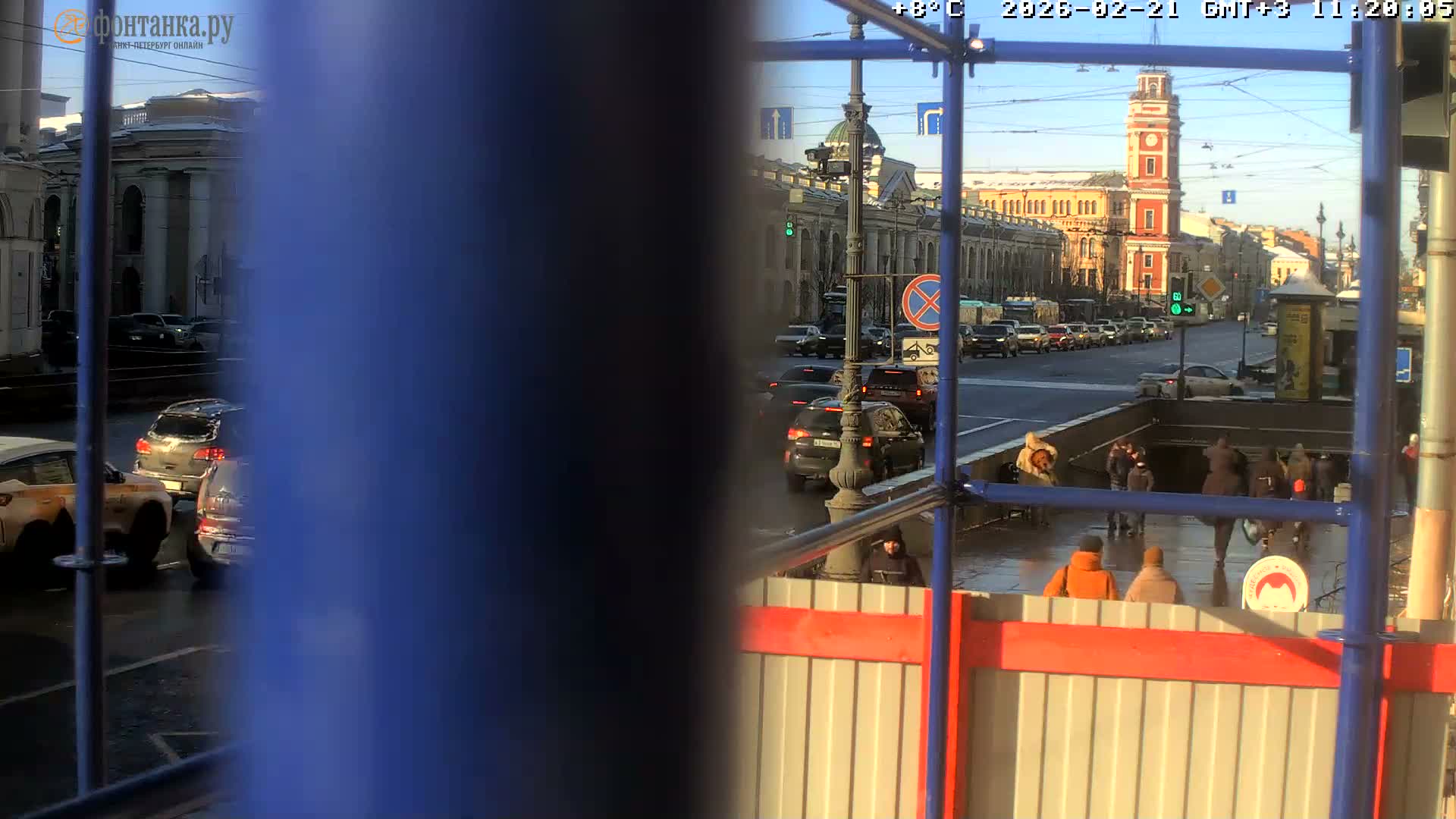 St. Petersburg, Nevskiy Avenue Live Cam - Dvortsovy, Tsentralny, Saint Petersburg, Northwestern (Severo-Zapadnyy), Russia
