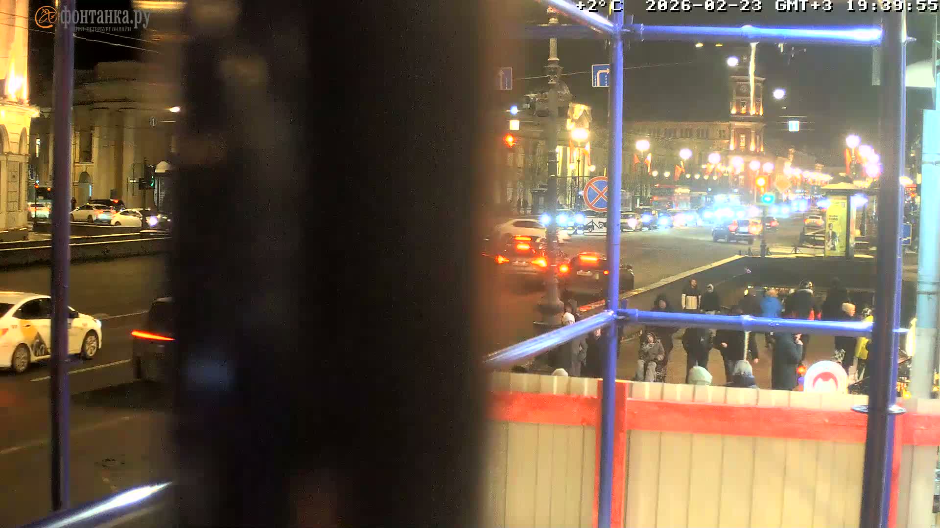 St. Petersburg, Nevskiy Avenue Live Cam - Dvortsovy, Tsentralny, Saint Petersburg, Northwestern (Severo-Zapadnyy), Russia