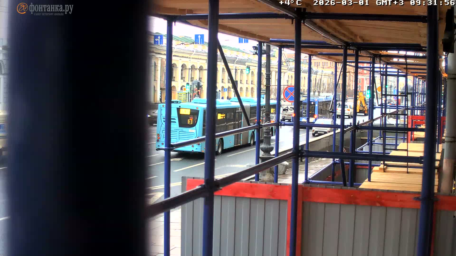 St. Petersburg, Nevskiy Avenue Live Cam - Dvortsovy, Tsentralny, Saint Petersburg, Northwestern (Severo-Zapadnyy), Russia