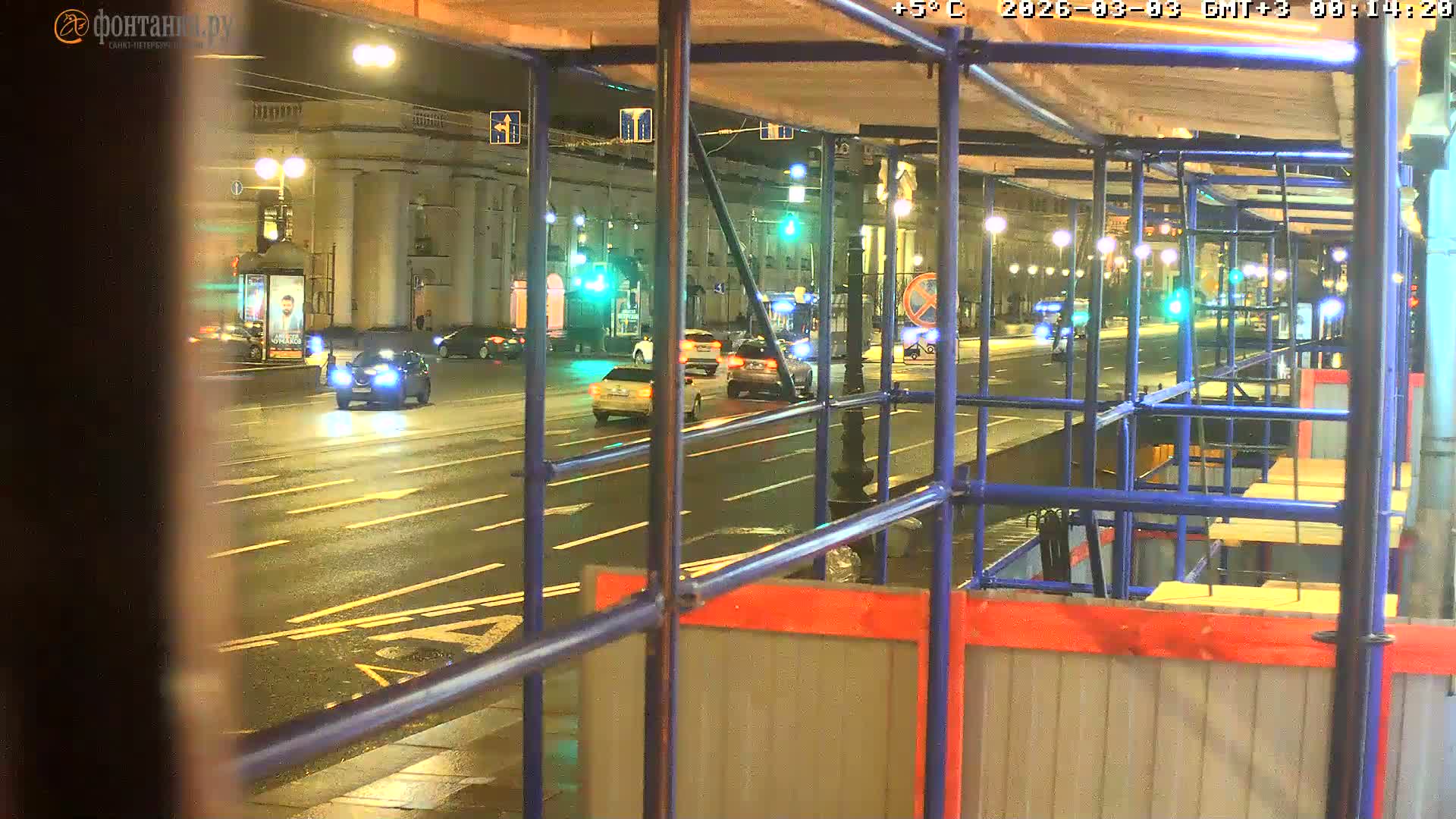 St. Petersburg, Nevskiy Avenue Live Cam - Dvortsovy, Tsentralny, Saint Petersburg, Northwestern (Severo-Zapadnyy), Russia