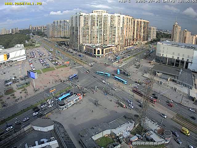 Prospekt KolomyazhskiyXIspytateley Junc. & City Mall & Primorsky Dsct Skyline  Live Cam- Komendantsky Aerodrom, Primorsky, Saint Petersburg, Northwestern (Severo-Zapadnyy), Russia