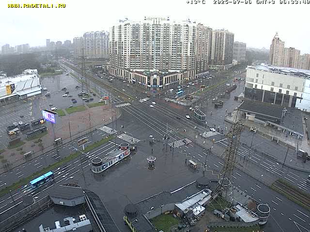 Prospekt KolomyazhskiyXIspytateley Junc. & City Mall & Primorsky Dsct Skyline  Live Cam- Komendantsky Aerodrom, Primorsky, Saint Petersburg, Northwestern (Severo-Zapadnyy), Russia