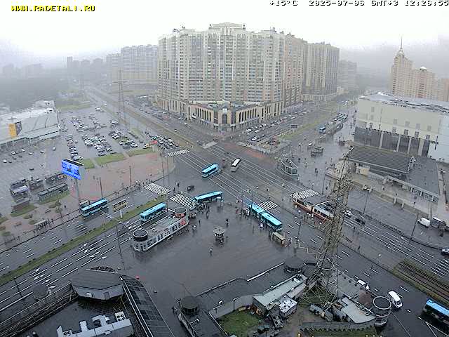 Prospekt KolomyazhskiyXIspytateley Junc. & City Mall & Primorsky Dsct Skyline  Live Cam- Komendantsky Aerodrom, Primorsky, Saint Petersburg, Northwestern (Severo-Zapadnyy), Russia