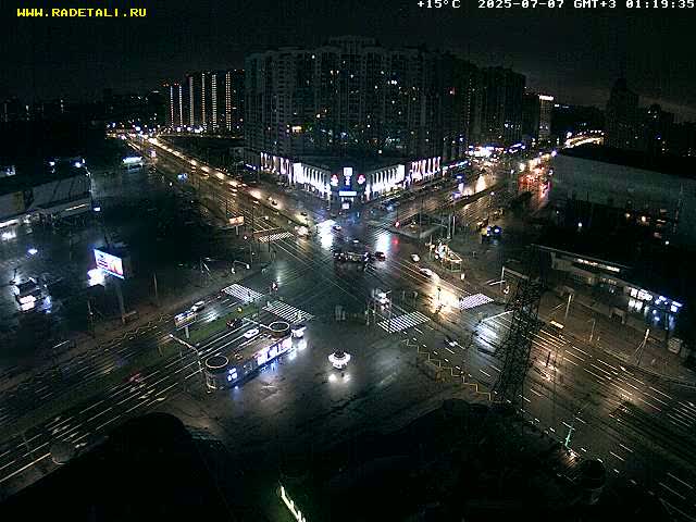 Prospekt KolomyazhskiyXIspytateley Junc. & City Mall & Primorsky Dsct Skyline  Live Cam- Komendantsky Aerodrom, Primorsky, Saint Petersburg, Northwestern (Severo-Zapadnyy), Russia