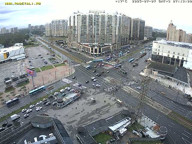 Prospekt KolomyazhskiyXIspytateley Junc. & City Mall & Primorsky Dsct Skyline  Live Cam- Komendantsky Aerodrom, Primorsky, Saint Petersburg, Northwestern (Severo-Zapadnyy), Russia