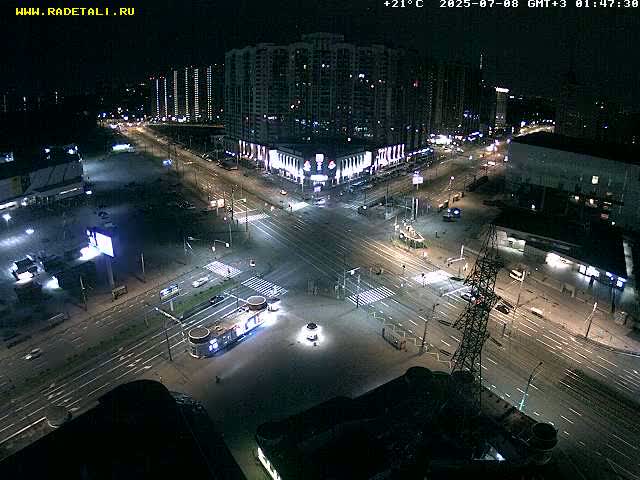 Prospekt KolomyazhskiyXIspytateley Junc. & City Mall & Primorsky Dsct Skyline  Live Cam- Komendantsky Aerodrom, Primorsky, Saint Petersburg, Northwestern (Severo-Zapadnyy), Russia