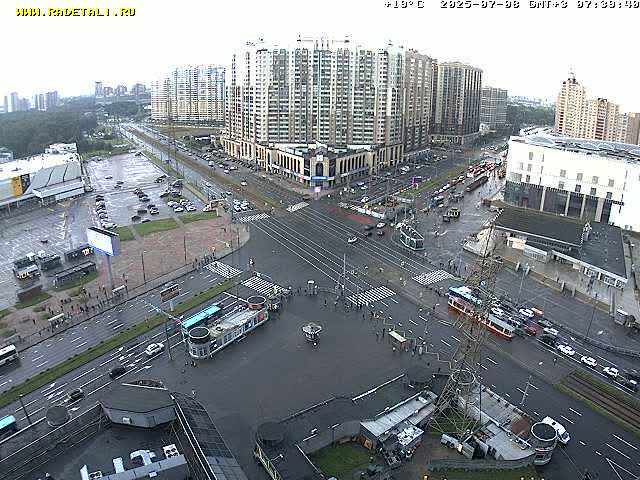 Prospekt KolomyazhskiyXIspytateley Junc. & City Mall & Primorsky Dsct Skyline  Live Cam- Komendantsky Aerodrom, Primorsky, Saint Petersburg, Northwestern (Severo-Zapadnyy), Russia