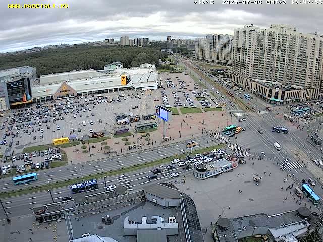 Prospekt KolomyazhskiyXIspytateley Junc. & City Mall & Primorsky Dsct Skyline  Live Cam- Komendantsky Aerodrom, Primorsky, Saint Petersburg, Northwestern (Severo-Zapadnyy), Russia