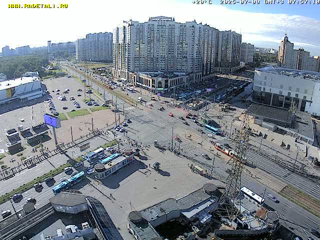 Prospekt KolomyazhskiyXIspytateley Junc. & City Mall & Primorsky Dsct Skyline  Live Cam- Komendantsky Aerodrom, Primorsky, Saint Petersburg, Northwestern (Severo-Zapadnyy), Russia