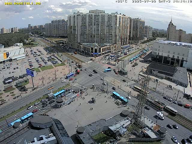 Prospekt KolomyazhskiyXIspytateley Junc. & City Mall & Primorsky Dsct Skyline  Live Cam- Komendantsky Aerodrom, Primorsky, Saint Petersburg, Northwestern (Severo-Zapadnyy), Russia