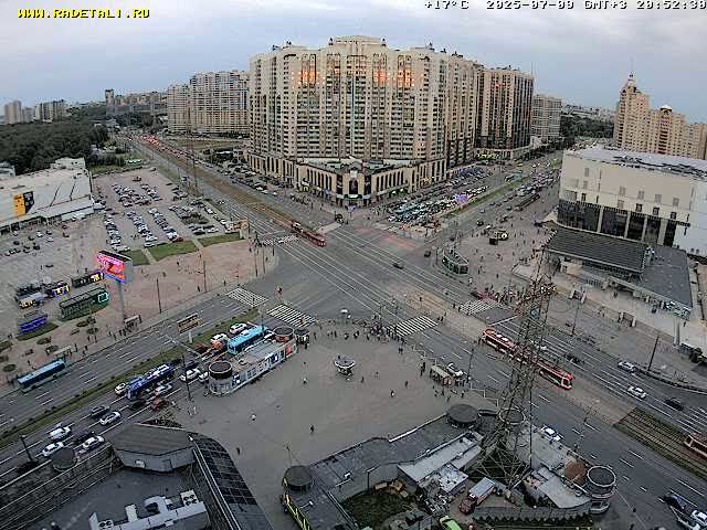 Prospekt KolomyazhskiyXIspytateley Junc. & City Mall & Primorsky Dsct Skyline  Live Cam- Komendantsky Aerodrom, Primorsky, Saint Petersburg, Northwestern (Severo-Zapadnyy), Russia