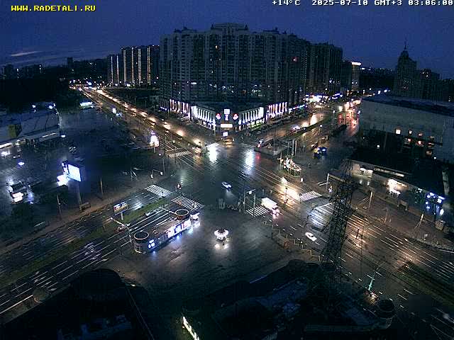 Prospekt KolomyazhskiyXIspytateley Junc. & City Mall & Primorsky Dsct Skyline  Live Cam- Komendantsky Aerodrom, Primorsky, Saint Petersburg, Northwestern (Severo-Zapadnyy), Russia