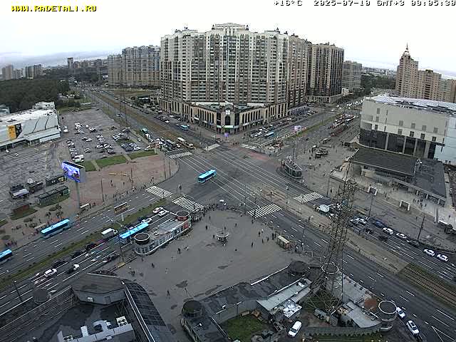 Prospekt KolomyazhskiyXIspytateley Junc. & City Mall & Primorsky Dsct Skyline  Live Cam- Komendantsky Aerodrom, Primorsky, Saint Petersburg, Northwestern (Severo-Zapadnyy), Russia
