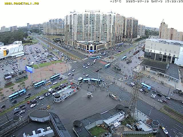 Prospekt KolomyazhskiyXIspytateley Junc. & City Mall & Primorsky Dsct Skyline  Live Cam- Komendantsky Aerodrom, Primorsky, Saint Petersburg, Northwestern (Severo-Zapadnyy), Russia